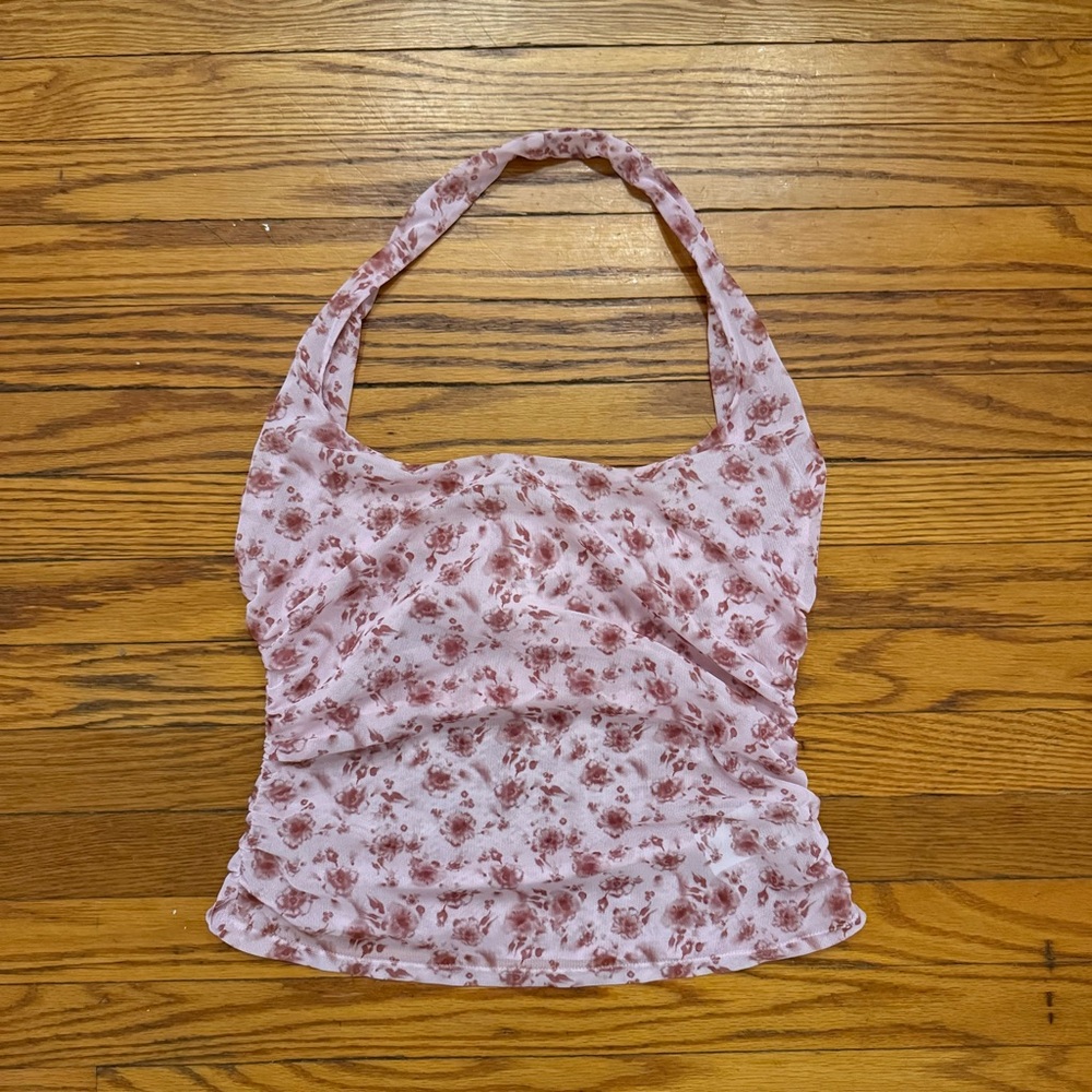 Reformation Pink Floral Halter Camisole